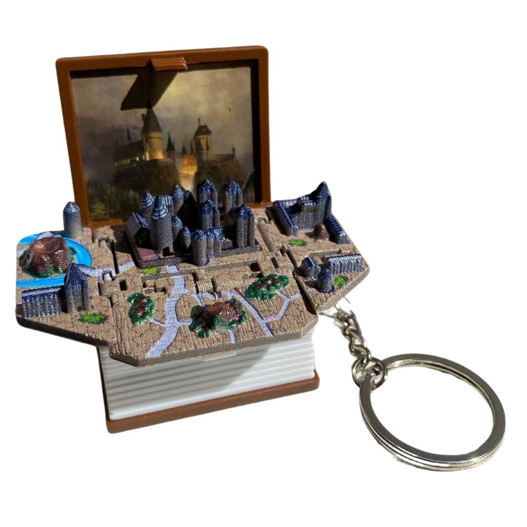 Llavero libro castillo de Hogwarts